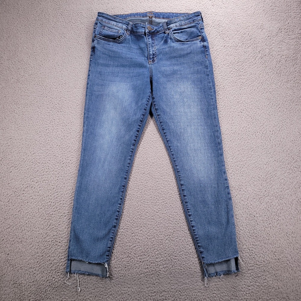 KUT Jeans Womens Size‎ 12 Skinny Ankle Frayed Step Hem Mid Rise Stretch Denim